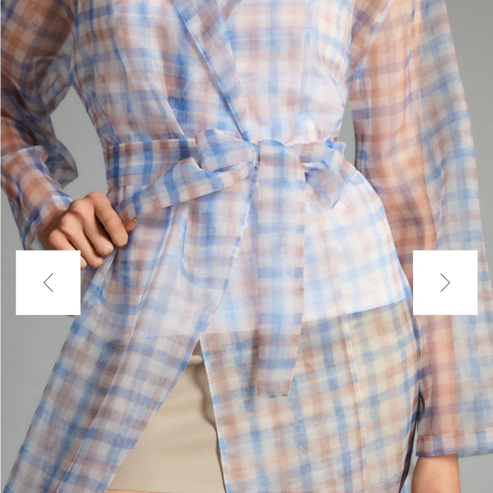Anthropology, sheer plaid trench